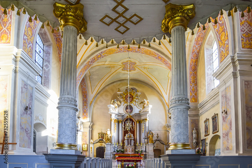 Church of St. Holy Cross and Our Lady of Sorrows, Miedzylesie, Warmian-Masurian Voivodeship, Poland.