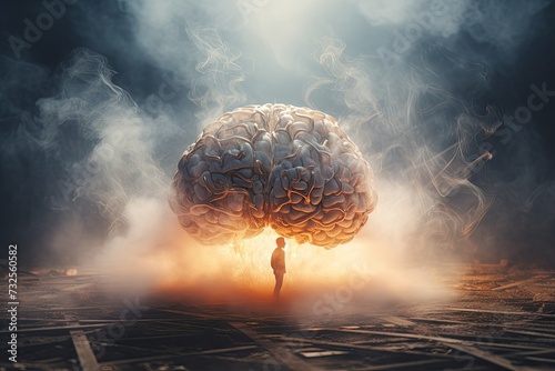  Surreal Abstract image of ADHD brain with having brain fog