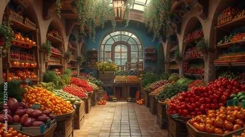 A grocery store filled with lots of fruits and vegetables