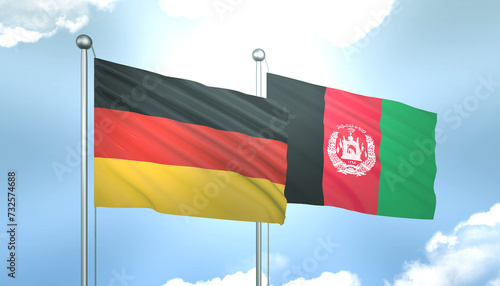 Germany and Afghanistan Flag Together A Concept of Realations