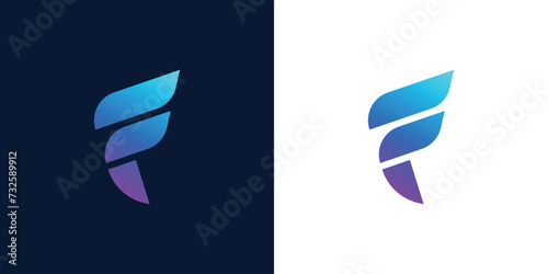Technology f logo, abstract logo, internet icon