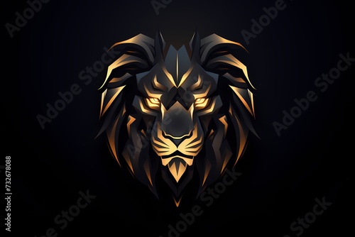 Majestic lioness face logo with a regal demeanor, symbolizing strength and femininity, isolated on a powerful and impactful background for a dynamic brand identity