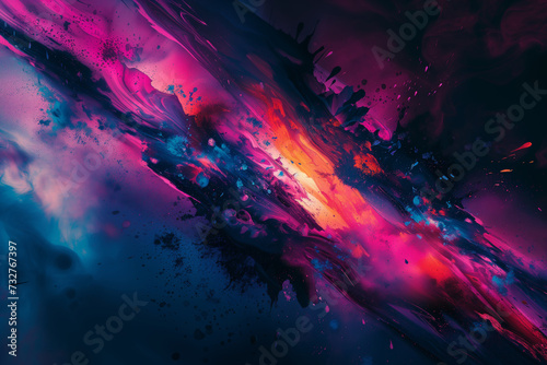 colorful expressive paints mixed together in and abstract background