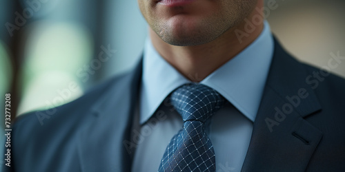 Gut gekleideter Geschäftsmann mit Fokus auf der Krawatte, 