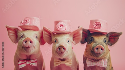 Greeting Card and Banner Design for National Pig Day Background