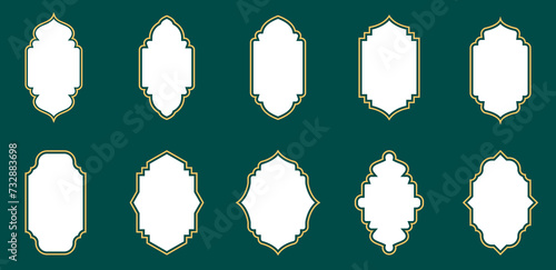 Set of traditional ornate islamic borders vector illustration.