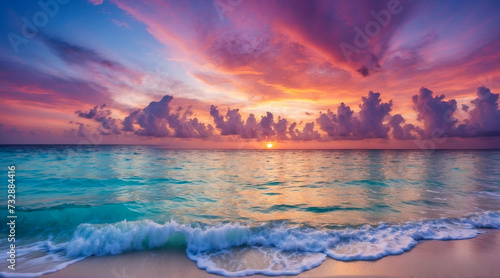 Sunset over the tropical sea 
