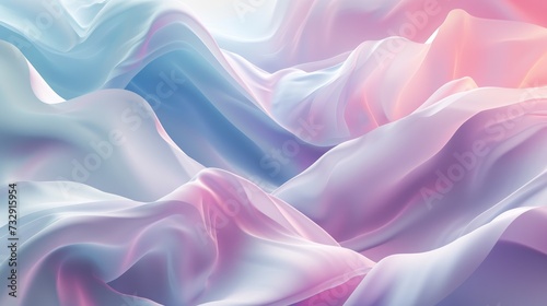 Enter a dreamy realm where pastel colors and swirling shapes meld in a captivating 3D abstract background. Ai Generated.