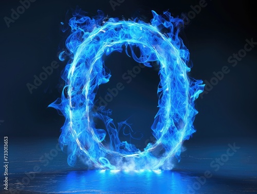 O - Created by light alphabet - lower case character