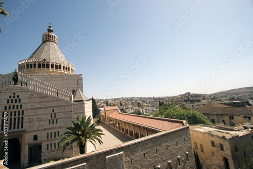 The Basilica of the Annunciation in Nazareth, Israel, stands on the site where the archangel Gabriel announced to Mary the forthcoming birth of Jesus