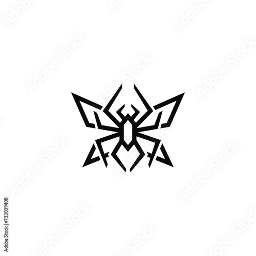 Butterfly and spider logo design combination.