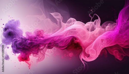 AI generated illustration of an abstract swirling purple and pink smoke