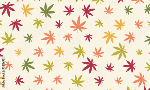 vector seamless colorful cannabis pattern background