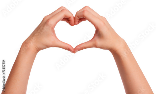 Hands forming a Heart shape sign isolated on transparent background. Love concept. AI Generative
