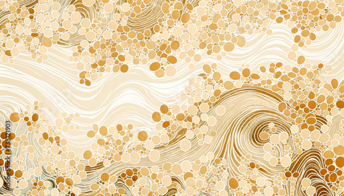 Seamless pattern with golden waves Vector illustration Abstract background