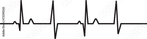 heart beat on ecg. Black heartbeat line icon. vector illustration. Pulse trace. EKG and Cardio symbol. Healthy and Medical concept. Vector illustration. 