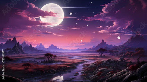 A captivating amethyst purple desert landscape stretching into the horizon
