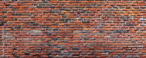 Brick wall. Old vintage brick wall pattern. Red brick wall panoramic background, Generative AI 
