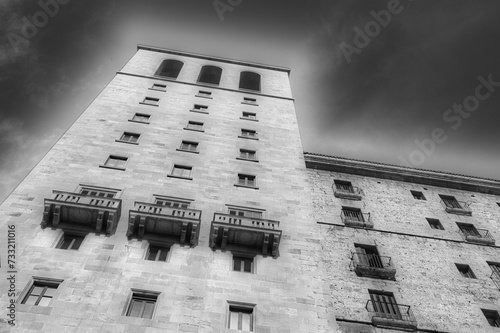 building facade of the historic city of barcelona, spain
