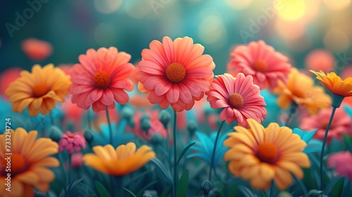 Bukiet pastelowych kwiatów na trawie