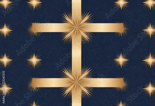 Blue Gold Cross Wallpaper