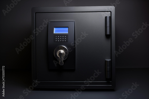 Safe with a digital keypad, perfect for storing valuables in a bedroom or home office. Generative AI