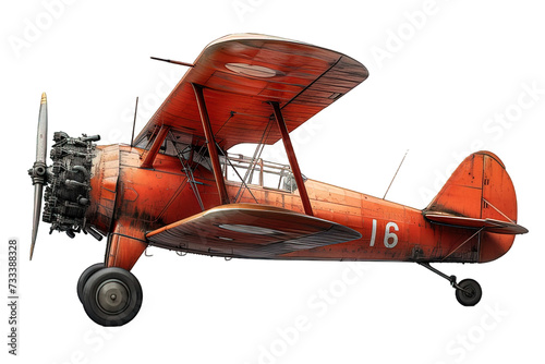 small airplane isolated on transparent background ,vintage plane png ,generative ai