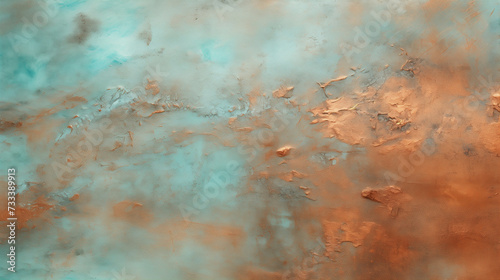 Plain Copper Patina Texture: Verdigris Detail Background