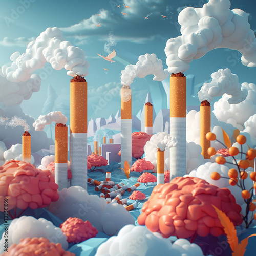 ogs and cigarettes illustrator 3D animator backdrop background Uniqe
