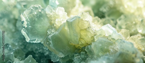 Showing intricate natural formations of Prehnite mineral in macro close-up.