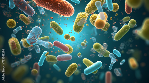 Macroscopic observation of organisms bacteria and cells and viruses under laboratory microscope