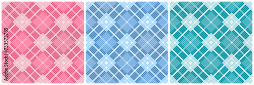 Pastal color Tartan Plaid Modern design square shape pixel seamless pattern vector illustration.