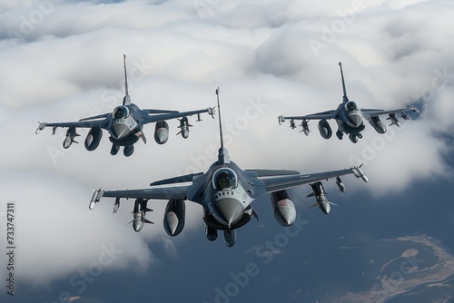 F16's in echelon close formation