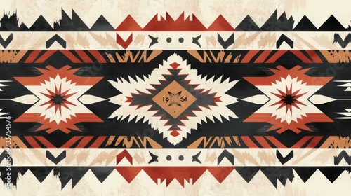 Traditional Navajo Tribal Pattern in Natural Colors, seamless pattern