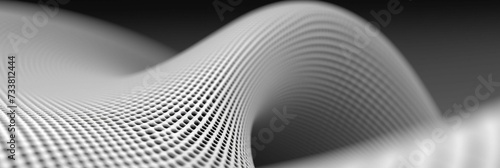 Abstract curvy wave pattern featuring an array of small dotted points, AI-generated.