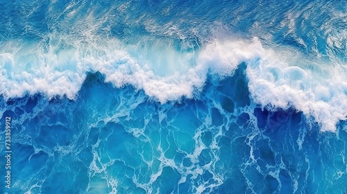Blue waves, sea, ocean, top view, elements, beautiful background