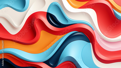 An abstract pattern inspired by graphic art, with elegant lines and bright contras