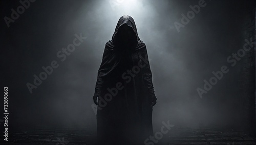 silhouette of a person in a hood