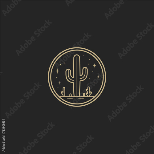 Cactus logo vector icon design template