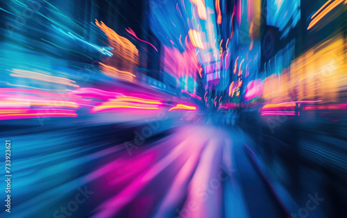 Blurry City Street at Night