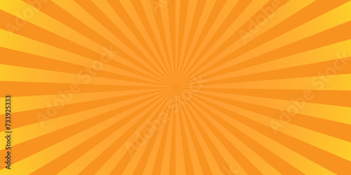Seamless modern orange sunburst and ray background.