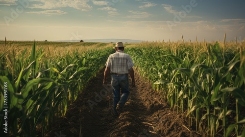 rural corn field farmer