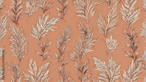 Pastel natural pattern colored in peach fuzz color of the year