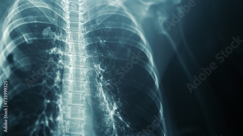 Chest radiograph showing active tuberculosis in the lungs