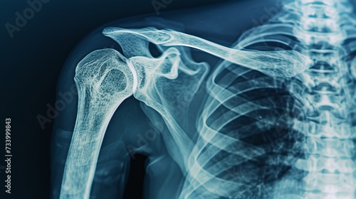 X-ray image of the shoulder joint and surrounding bones