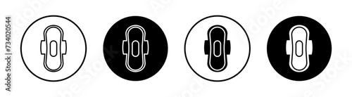 Sanitary pad flat line icon set. Sanitary pad Thin line illustration vector