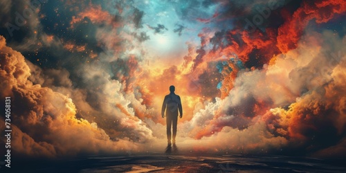 A Man Caught In The Realm Of Dreams And Reality, Beautifully Captured. Concept Surreal Portrait, Blurred Lines, Dream Vs Reality, Visual Illusion, Dual Worlds