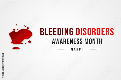 bleeding disorders awareness month with white minimalist background design.