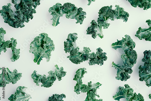kale isolated on white background in the style of sur