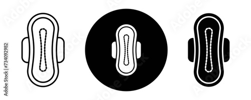 Sanitary pad outline icon collection or set. Sanitary pad Thin vector line art